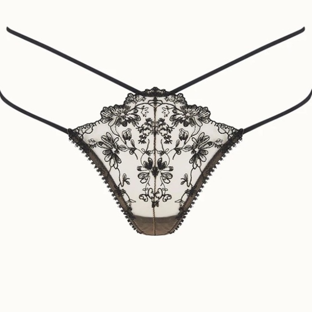 TISJA DAMEN Gaia black lace thong M